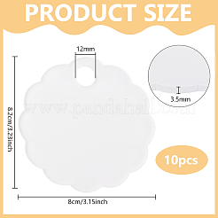 アクリル熱転写ブランク蓋装飾10個  ホワイト  82x80x3.5mm  穴：12mm&nbsp;DIY-BC0013-71B