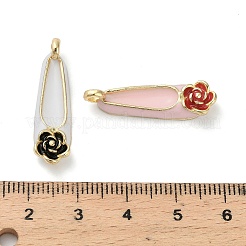 合金エナメルチャーム  靴  ゴールドカラー  ミックスカラー  27.5x7.5x5mm  穴：1.8mm&nbsp;ENAM-I070-01G