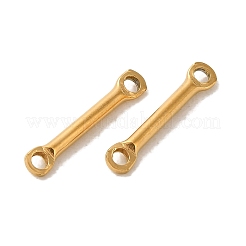イオンプレーティング（IP）304ステンレススチールリンク  バーコネクタチャーム  18KGP本金メッキ  15x2.5x1.5mm  穴：1.4mm&nbsp;STAS-Q323-05A-G