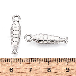 304ステンレススチール製の魚のペンダント  ステンレス鋼色  24x6x3mm  穴：2mm&nbsp;STAS-T069-08P