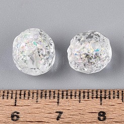 手作りの箔ガラスビーズ連売り  オーバル  透明  9.5~11x9~10.5mm  穴：1~1.6mm  約40個/連  15.94~16.54インチ（40.5~42cm）&nbsp;FOIL-N033-03E