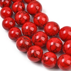 合成ターコイズグラデーションビーズ連売り  染め  スムーズなラウンド  レッド  6~12mm  穴：1~1.4mm  約53個/連  17.32''（44センチメートル）&nbsp;GG-CBA2AE1-A04-C