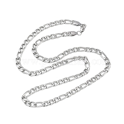 6mm 304ステンレススチール製フィガロチェーンネックレス  変色なし  ステンレス鋼色  18.11インチ（46cm）&nbsp;NJEW-G203-02P