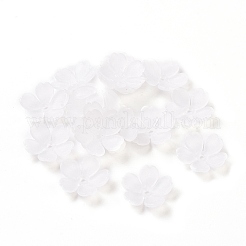 5枚の花弁透明アクリルビーズキャップ  艶消し  花  ホワイトスモーク  14x15x4mm  穴：1.4mm  約2380個/500g&nbsp;OACR-A017-13