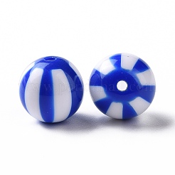 不透明アクリルストライプビーズ  ラウンド  ミックスカラー  16x15.5mm  穴：2mm  約210個/500g&nbsp;OACR-E009-02