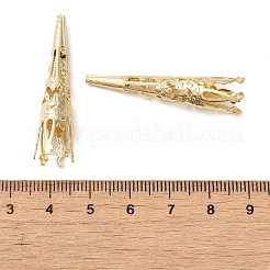 真鍮製ビーズコーン  カドミウムフリー＆鉛フリー  24KGP本金メッキ  40.5x8.5mm  穴：1.2mm&nbsp;KK-P259-01G