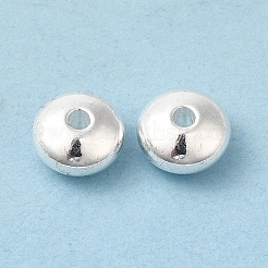真鍮ビーズ  カドミウムフリー＆鉛フリー  ロンデル  長持ちメッキ  銀  7x4mm  穴：1.8mm&nbsp;LS-KK-B073-02E-S