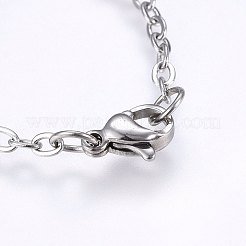 304ステンレススチールチャームブレスレット  カニカン付き  ハート  ゴールデン·ステンレス鋼色  7-7/8インチ（20cm）  2.5mm&nbsp;BJEW-F330-10GP-03