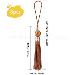 ポリエステルタッセルペンダント装飾8個  CCBプラスチックビーズで  ココナッツブラウン  22.7~23.6cm&nbsp;HJEW-GF0001-23C