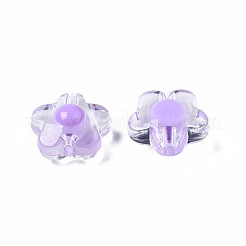 透明なアクリルビーズ  二層ビーズ  花  ミックスカラー  16.5x17x9.5mm  穴：2mm  約350個/500g&nbsp;TACR-S135-014