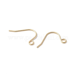 316サージカルステンレススチールピアスフック  耳ワイヤー  水平ループ付き  18KGP本金メッキ  12~13mm  穴：1.8mm  ピン：0.7mm&nbsp;STAS-Z124-02C-G