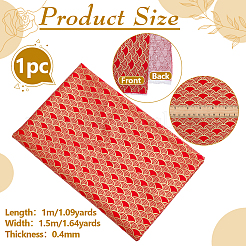 魚の鱗模様の和風綿生地  衣料品用  レッド  1000x1500x0.4mm&nbsp;DIY-WH0579-98B