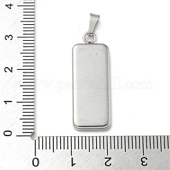 304ステンレススチールペンダントカボションセッティング  長方形  ステンレス鋼色  30x11x2mm  穴：5x2.5mm&nbsp;X-STAS-Z118-02P