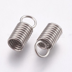 変色に強い304ステンレススチール製ターミネーター  コイルコードエンド  ステンレス鋼色  10x4.5mm  穴：3mm  内径：3mm&nbsp;STAS-P196-11