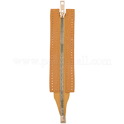 PUレザージッパー縫製アクセサリー1個  DIY織りバッグハードウェアアクセサリー用  ゴールド  240x53x9.5mm&nbsp;FIND-CL0001-17C