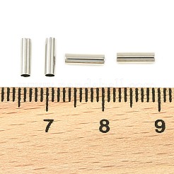 真鍮ビーズ  カドミウムフリー＆ニッケルフリー＆鉛フリー  チューブ  プラチナ  7x2mm  穴：1.6mm&nbsp;KK-P347-08P