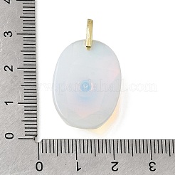 オパールペンダント  真鍮マイクロパヴェキュービックジルコニア  多面カット  オーバルチャーム  26x18.5x8.5mm  穴：6.5x4.5mm&nbsp;GG-CBA7610-06G-01