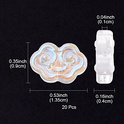 透明ガラスビーズ  ABカラーメッキ  縁起の良い雲  クリアAB  9x13.5x4mm  穴：1mm&nbsp;GLAA-YW0003-15