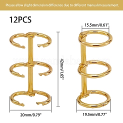 ルーズリーフブック手帳用アイアン製リングバインダー  ゴールドカラー  42x20mm  穴：18mm&nbsp;TOOL-PH0017-40G