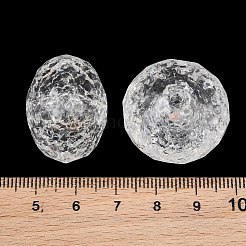透明なクラックルアクリルビーズ  フラットラウンド  多面カット  透明  20x26mm  穴：2.8mm  約60個/500g&nbsp;AC-CBA7340-01
