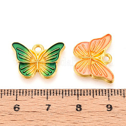 合金エナメルチャーム  バタフライチャーム  ライトゴールド  ミックスカラー  13.2x18x2mm  穴：1.8~2mm&nbsp;PALLOY-T092-05