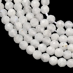 天然レインボー ムーンストーン ビーズ 連売り  ラウンド  多面カット  2~2.5mm  穴：0.5mm  約83~90個/連  7.68''（19.5センチメートル）&nbsp;G-B168-A11-2mm