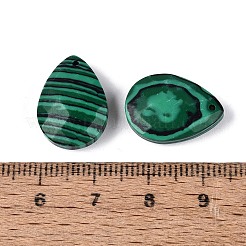 合成マラカイトペンダント  ティアドロップチャーム  多面カット  17.5~18.5x12.5~13.5x5~6.5mm  穴：0.9~1.6mm&nbsp;G-N362-13K