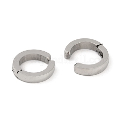 変色しないステンレススチール製の非ピアスクリップオンイヤリング  リング  ステンレス鋼色  12.5x3mm&nbsp;EJEW-M001-12A-P