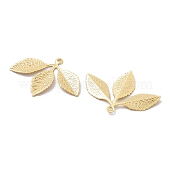 真鍮チャーム  カドミウムフリー＆ニッケルフリー＆鉛フリー  葉  18KGP本金メッキ  23x31x1.5mm  穴：1.5mm&nbsp;KK-B134-05G