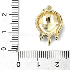 ハロウィーンテーマの真鍮エナメルペンダント  丸カン付き  18KGP本金メッキ  笑顔  21.5x14.5x4mm  穴：3mm&nbsp;KK-L248-01G-02