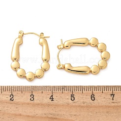 女性用304ステンレスフープピアス  イオンプレーティング（ip）  オーバル  18KGP本金メッキ  27x20x2.5mm&nbsp;EJEW-L296-036G