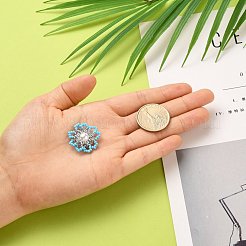 手作りガラスシードビーズ織りビーズ  プラスチック製の模造パールビーズ付き  花  ミックスカラー  22~26x8mm&nbsp;PALLOY-JF00501