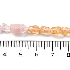 天然ローズクォーツとシトリンビーズ連売り  ナゲット  タンブルストーン  5~14x4~10x4~8mm  穴：0.8~1mm  約45~59個/連  15.75~16.34インチ（40~41.5cm）&nbsp;G-L610-B10-01