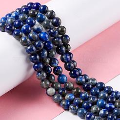 天然なラピスラズリラウンドビーズ連売り  6mm  穴：1mm  約58~60個/連  15インチ&nbsp;X-G-I181-09-6mm