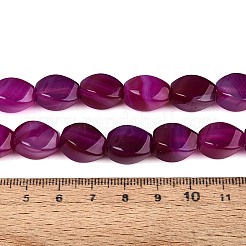 染色・加熱された天然瑪瑙ビーズ連売り  ツイスト  カメリア  13.5~15x11~13x11~13mm  穴：1~1.2mm  約28個/連  15.35~15.55インチ（39~39.5cm）&nbsp;G-N359-14A-04