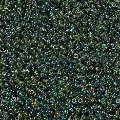 MIYUKIラウンドロカイユビーズ  日本製シードビーズ  11/0  （rr288)透明オリーブグリーンab  11/0  2x1.3mm  穴：0.8mm  約1111個/10g&nbsp;X-SEED-G007-RR0288