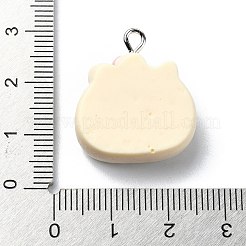 樹脂チャーム  鉄パーツ  猫の形  24.5x21.5x9mm  穴：2mm&nbsp;RESI-I058-04M