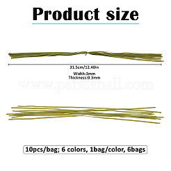 6袋 6色 シリコン製 海釣り トローリングベイト  フライタイイング用品  ミックスカラー  315x3x0.3mm  10個/袋  1bag /カラー&nbsp;DIY-FH0011-25