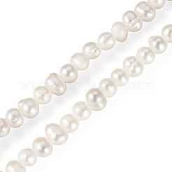 1 連売り天然養殖淡水真珠ビーズ 連売り  ポテト  桃パフ  3~4mm  穴：0.7mm  約97~99個/連  13.31~13.78インチ（33.8~35cm）&nbsp;PEAR-TA0001-47
