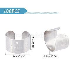 316ステンレススチール製イヤーカフ金具100個  幸せな言葉でリング  ステンレス鋼色  11x7mm  穴：0.9mm&nbsp;STAS-DC0007-87