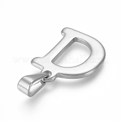 変色しない304ステンレススチールペンダント  ステンレス鋼色  頭文字.d  20x16x1.8mm  穴：3x7mm&nbsp;STAS-F106-95P-D-01