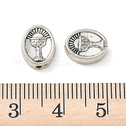 合金ビーズ  カップ付き楕円形  アンティークシルバー  10x8x4mm  穴：1.2mm  約917個/1000g&nbsp;FIND-E051-04AS