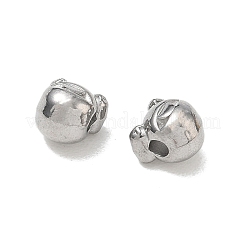 304ステンレススチールビーズ  カエル  ステンレス鋼色  7.5x7.5x6.5mm  穴：2mm&nbsp;SA-CBA740F-30P