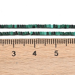 天然マラカイトビーズ連売り  正方形  1.5x1.5x1~1.5mm  穴：0.5mm  約344個/連  14.96''（38センチメートル）&nbsp;G-K399-B05-01