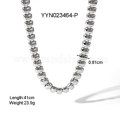 304ステンレススチール製ビーンリンクチェーンネックレス＆ブレスレットセット（ユニセックス）  エレガントなジュエリーコレクション  ステンレス鋼色&nbsp;KH5029-1