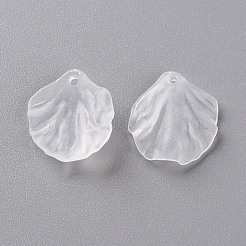 透明つや消しアクリルパーツ  花弁  ホワイト  19.5x16.5x4mm  穴：1.5mm&nbsp;MACR-S371-01A-701