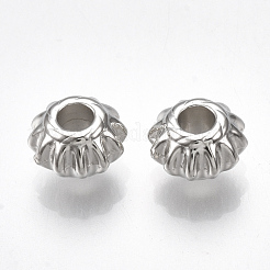 CCBプラスチックビーズ  段ボール  プラチナ  7.5x4.5mm  穴：2.5mm&nbsp;CCB-T006-010P