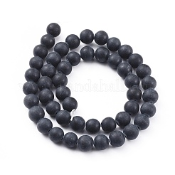 天然石オブシディアンビーズ連売り  艶消し  ラウンド  8mm  穴：1.2mm  約45~47個/連  14.2~14.5インチ（36~37.5cm）&nbsp;G-F662-01-8mm