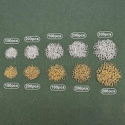 1000個5スタイルアイアンオープン丸カン  ラウンド  ゴールデン＆シルバー  4~8x0.5~1mm  内径：3~6mm  100個/スタイル&nbsp;IFIN-UN0001-04