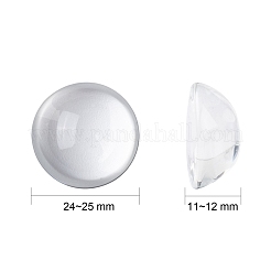 透明な半円形のガラスカボション  透明  24~25x11~12mm&nbsp;X-GGLA-R027-25mm